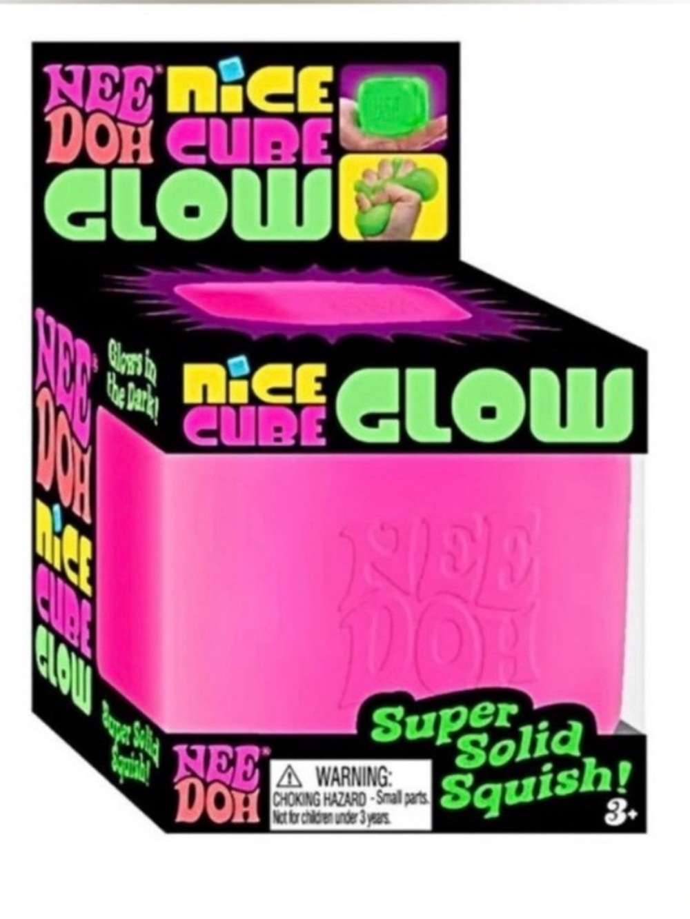 Pink Nice Cube Glow Super Solid Squish